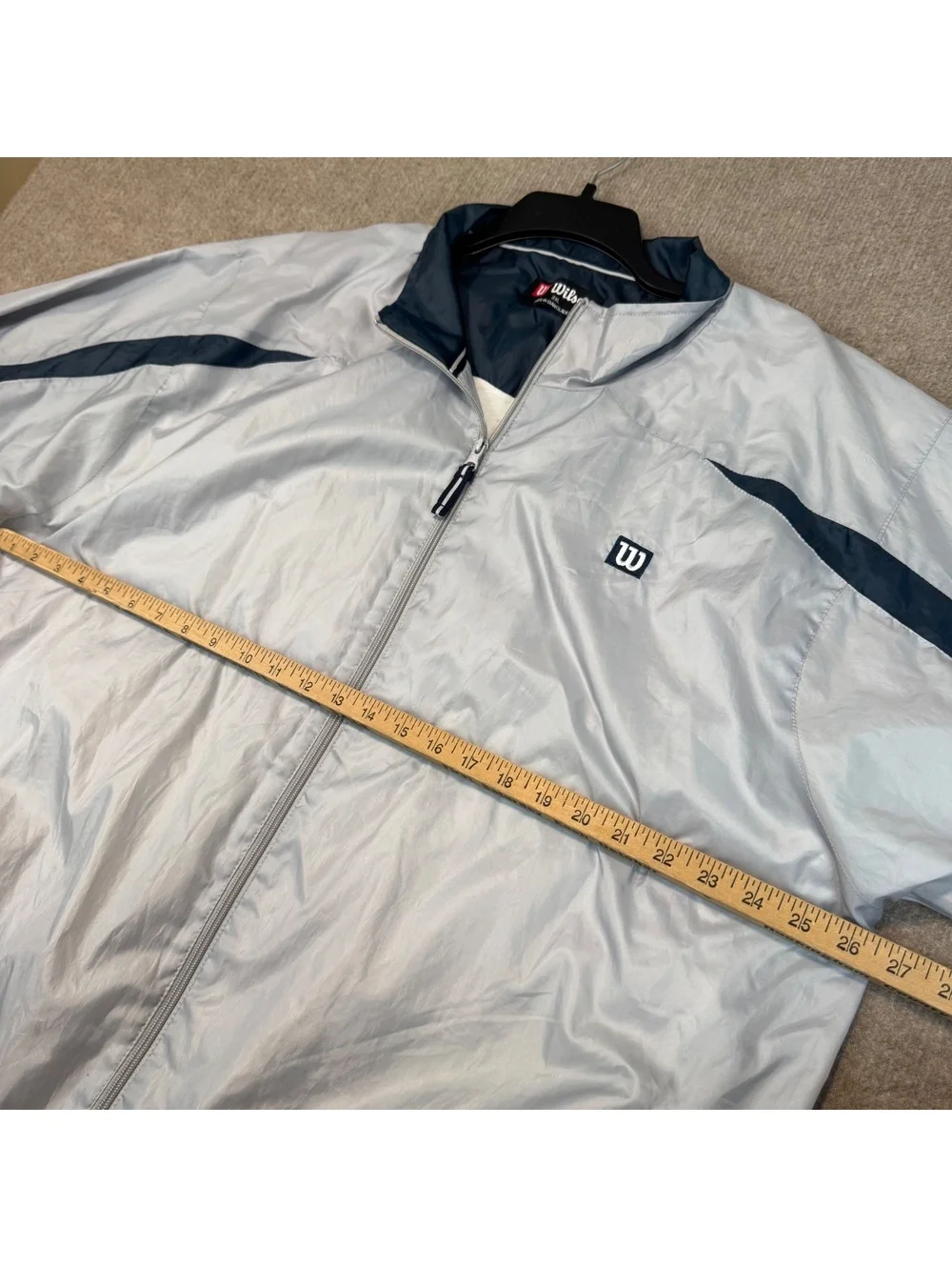 Wilson Staff Jacket Mens 2XL Golf Windbreaker Insulated Lined Striped Gray